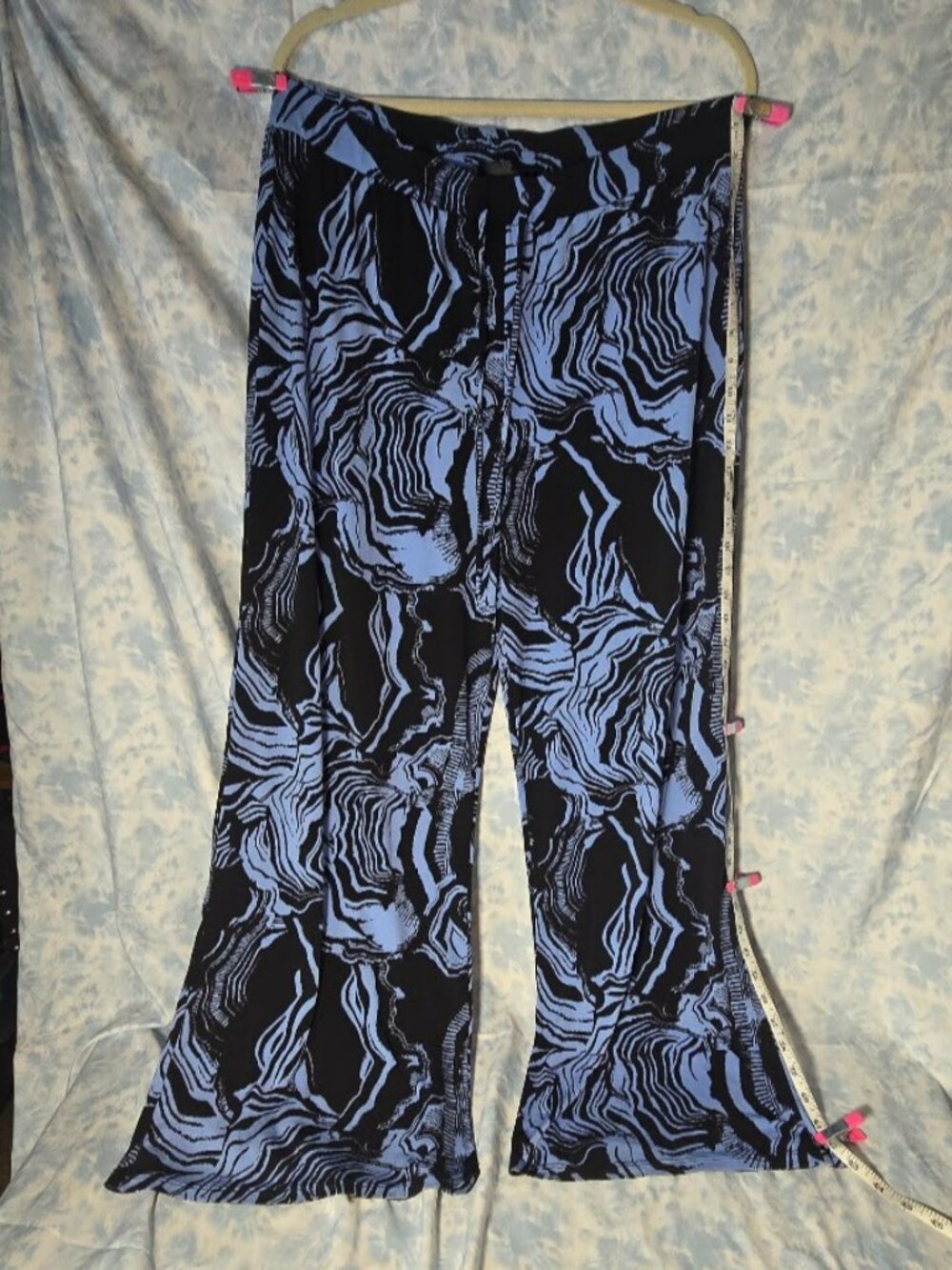 Title: Style & Co Women’s XL Blue & Black Abstract Swirl Wide Leg Palazzo Pants